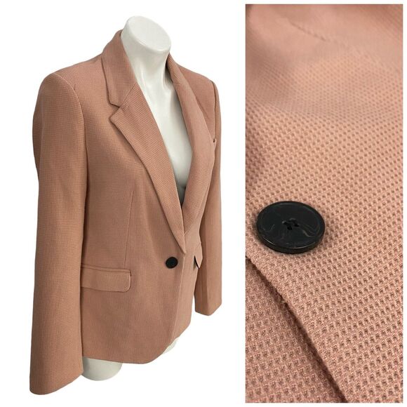 Philosophy Blazer Womens Size 6 Rose Taupe Textured Knit Work Office Jacket - Picture 2 of 16